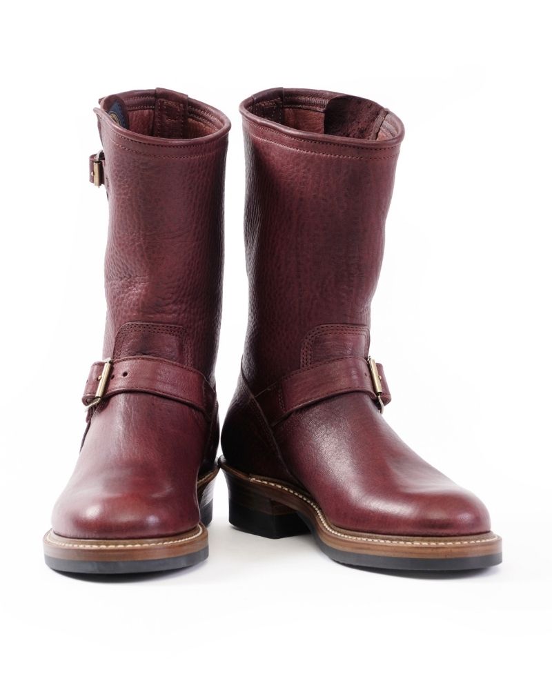 WABASH ENGINEER BOOTS / EZO SHIKA DEERSKIN BURNT BURGUNDY