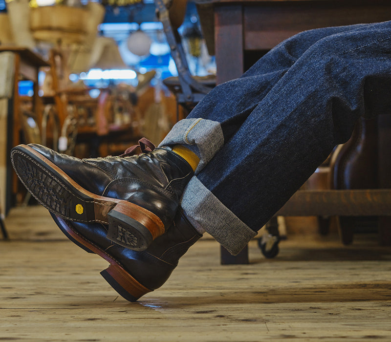 WEBSITE EXCLUSIVE OFFER / STEEL GANG BOOTS / HORWEEN BLACK TEACORE HORSEHIDE