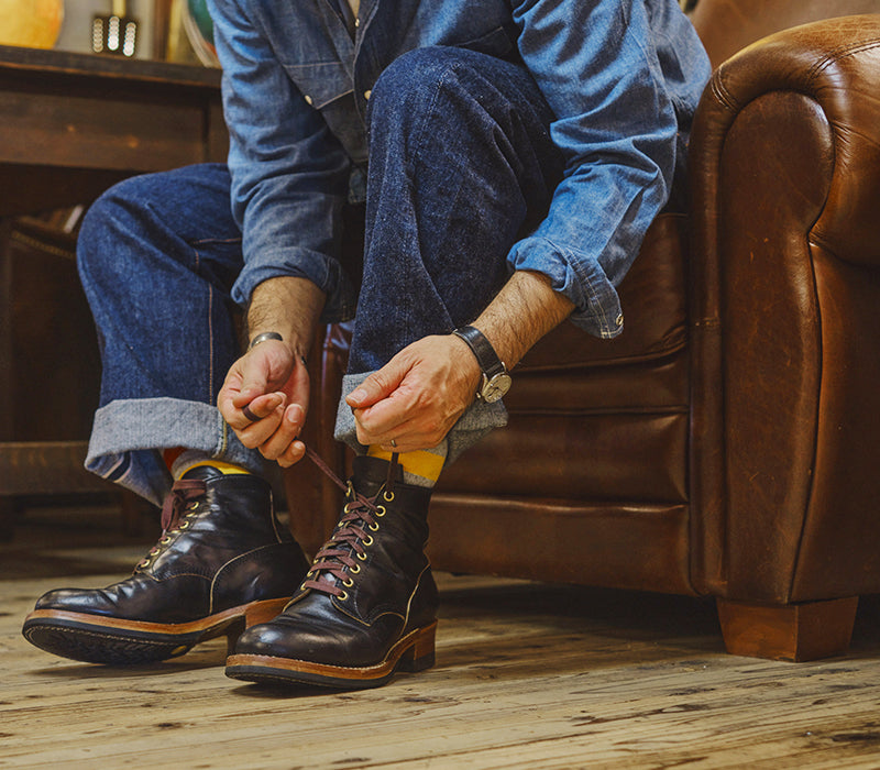 WEBSITE EXCLUSIVE OFFER / STEEL GANG BOOTS / HORWEEN BLACK TEACORE HORSEHIDE