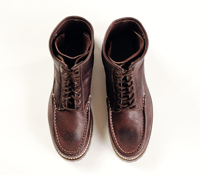 MOHAWK MOCCASIN BOOTS / EZO SHIKA DEERSKIN BURNT BURGUNDY