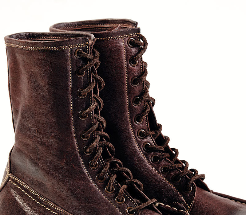 MOHAWK MOCCASIN BOOTS / EZO SHIKA DEERSKIN BURNT BURGUNDY