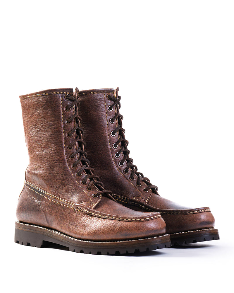 MOHAWK MOCCASIN BOOTS / EZO SHIKA DEERSKIN BURNT MOCHA