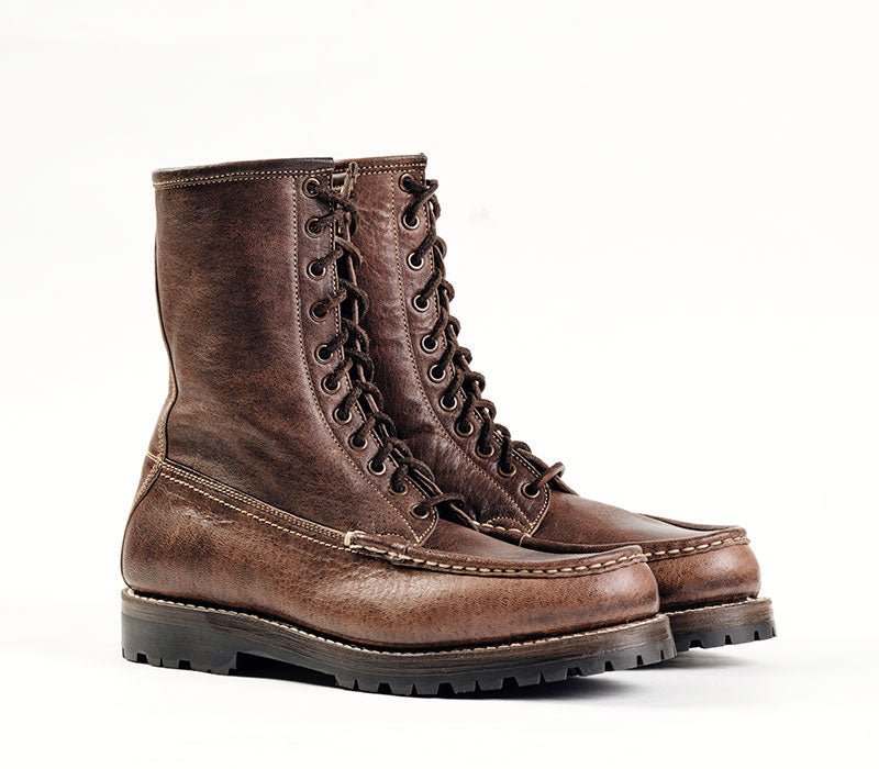 MOHAWK MOCCASIN BOOTS EZO SHIKA DEERSKIN BURNT MOCHA