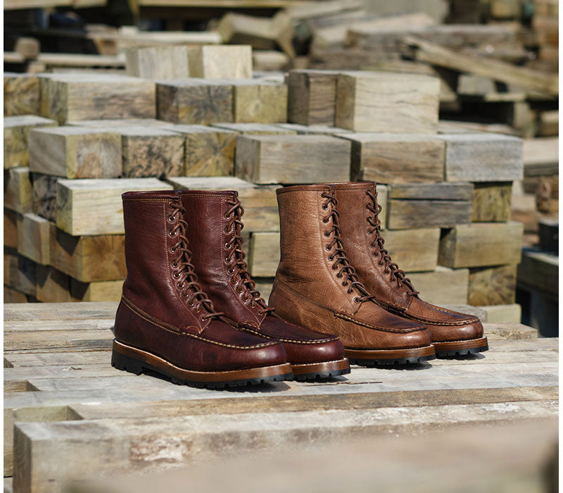 MOHAWK MOCCASIN BOOTS / EZO SHIKA DEERSKIN BURNT MOCHA