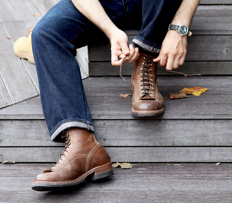 DONKEY PUNCHER BOOTS / HORWEEN LEATHER CXL NATURAL