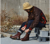 MOHAWK MOCCASIN BOOTS / EZO SHIKA DEERSKIN BURNT BURGUNDY