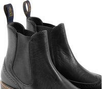 MEDALLION BROGUE CHELSEA BOOTS / SHINKI HIKAKU HORSEBUTT BLACK