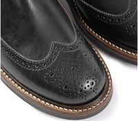 【PRE-ORDER 2024】MEDALLION BROGUE CHELSEA BOOTS / SHINKI HIKAKU HORSEBUTT BLACK