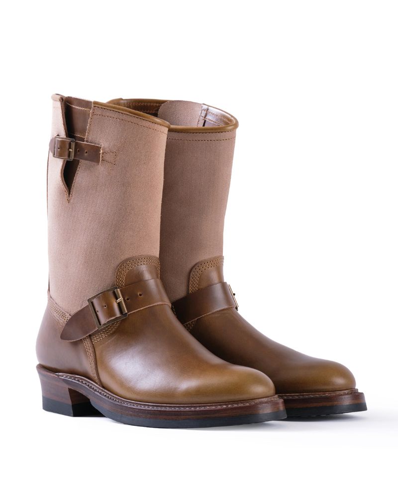 CHRISTMAS 2026 LIMITED EDITION / WABASH ENGINEER BOOTS / HORWEEN LEATHER CXL / NATURAL ROUGHOUT x DARK OLIVE