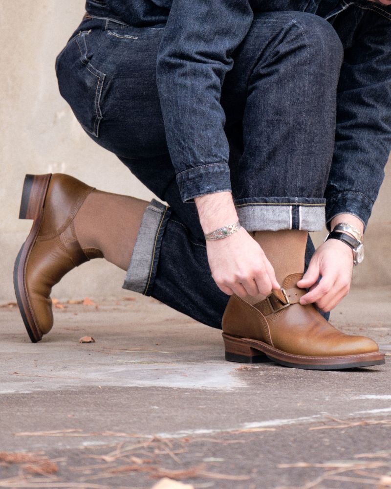 CHRISTMAS 2026 LIMITED EDITION / WABASH ENGINEER BOOTS / HORWEEN LEATHER CXL / NATURAL ROUGHOUT x DARK OLIVE