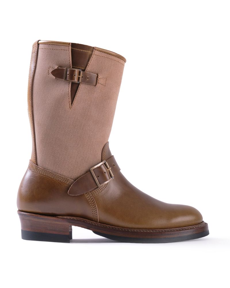 CHRISTMAS 2026 LIMITED EDITION / WABASH ENGINEER BOOTS / HORWEEN LEATHER CXL / NATURAL ROUGHOUT x DARK OLIVE