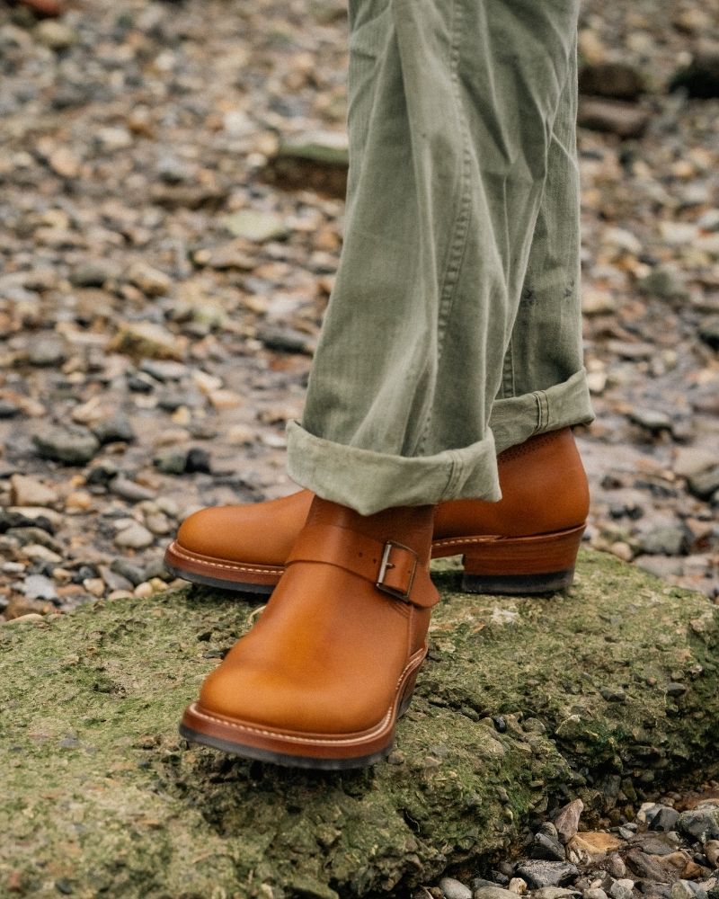 WABASH ENGINEER BOOTS / BADALASSI CARLO LEATHER COGNAC