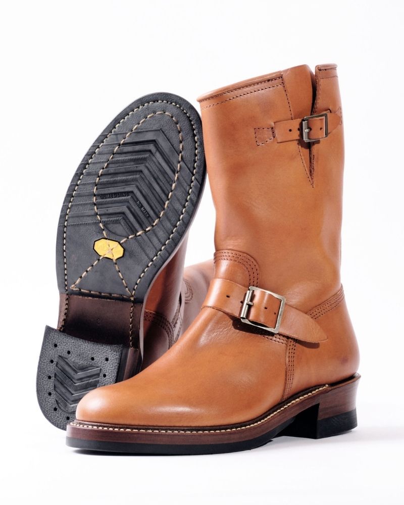 WABASH ENGINEER BOOTS / BADALASSI CARLO LEATHER COGNAC