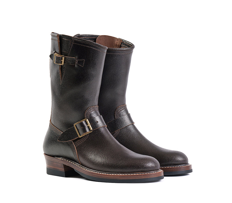 Brown engineer boots best sale