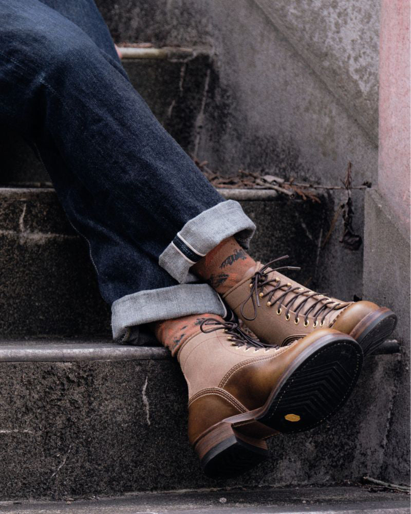 CHRISTMAS 2026 LIMITED EDITION / DONKEY PUNCHER BOOTS / HORWEEN LEATHER CXL NATURAL ROUGHOUT x DARK OLIVE