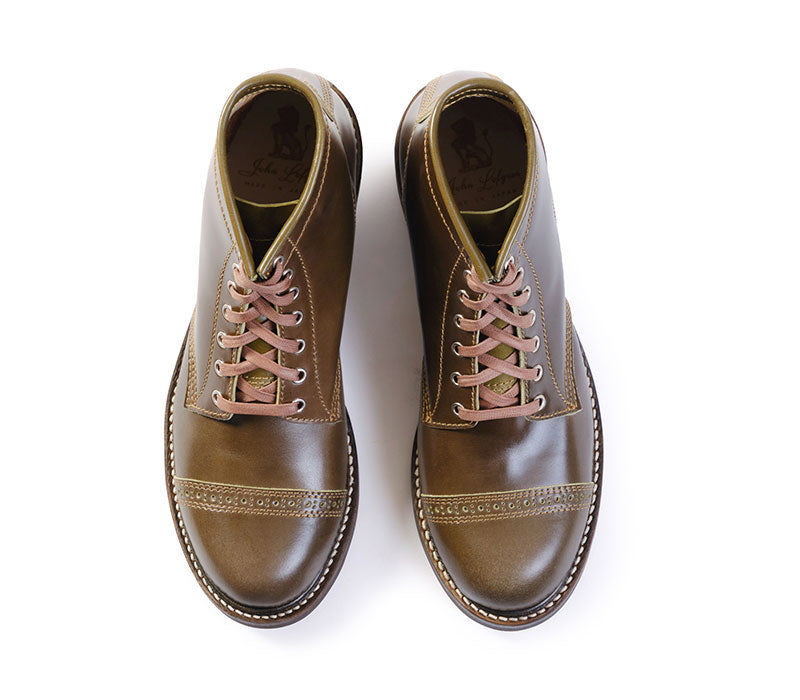 WEBSITE EXCLUSIVE OFFER COMBAT BOOTS / SHINKI HIKAKU SHELL CORDOVAN OLIVE