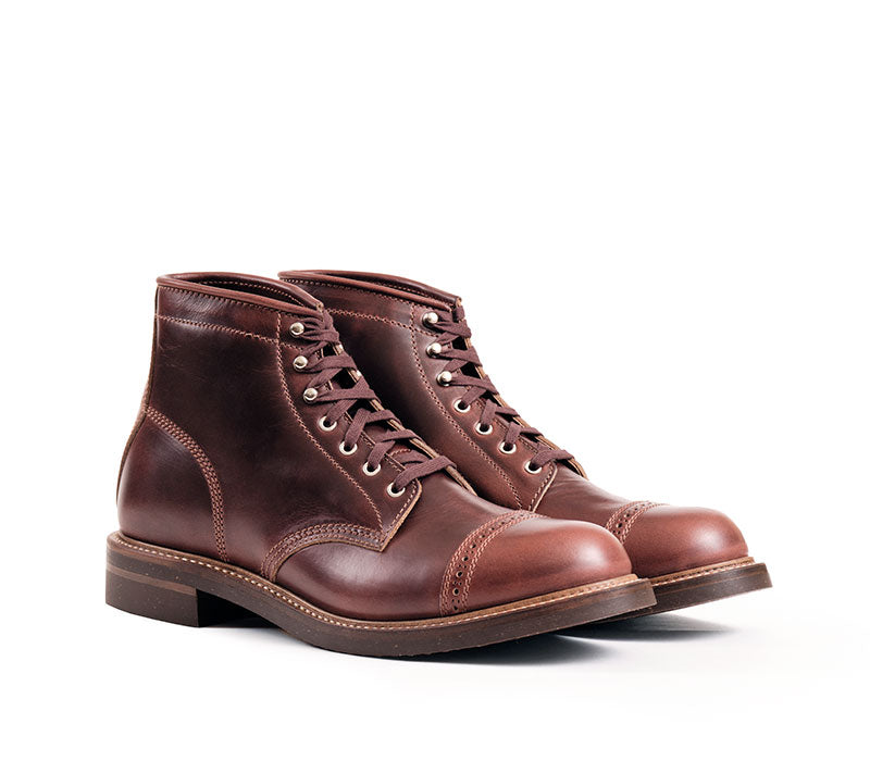 Combat boots man heel 1 cm brown leather | Barca Stores