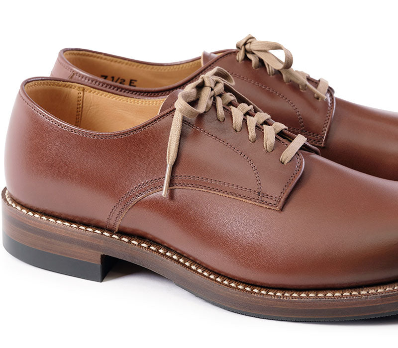 USN LOW QUARTER SHOES / FRENCH CALFSKIN RUSSET BROWN USN LOW QUARTER SHOES / FRENCH CALFSKIN RUSSET BROWN