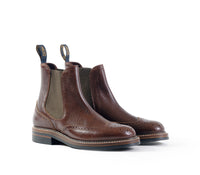 【PRE-ORDER 2024】MEDALLION BROGUE CHELSEA BOOTS / SHINKI HIKAKU HORSEBUTT DARK BROWN