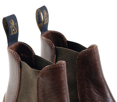 MEDALLION BROGUE CHELSEA BOOTS / SHINKI HIKAKU HORSEBUTT DARK BROWN