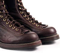 【PRE-ORDER 2025】DONKEY PUNCHER BOOTS 8" / EZO SHIKA DEERSKIN BURNT DARK BROWN