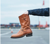 WABASH ENGINEER BOOTS / BADALASSI CARLO LEATHER COGNAC