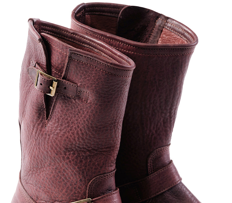 WABASH ENGINEER BOOTS / EZO SHIKA DEERSKIN BURNT BURGUNDY